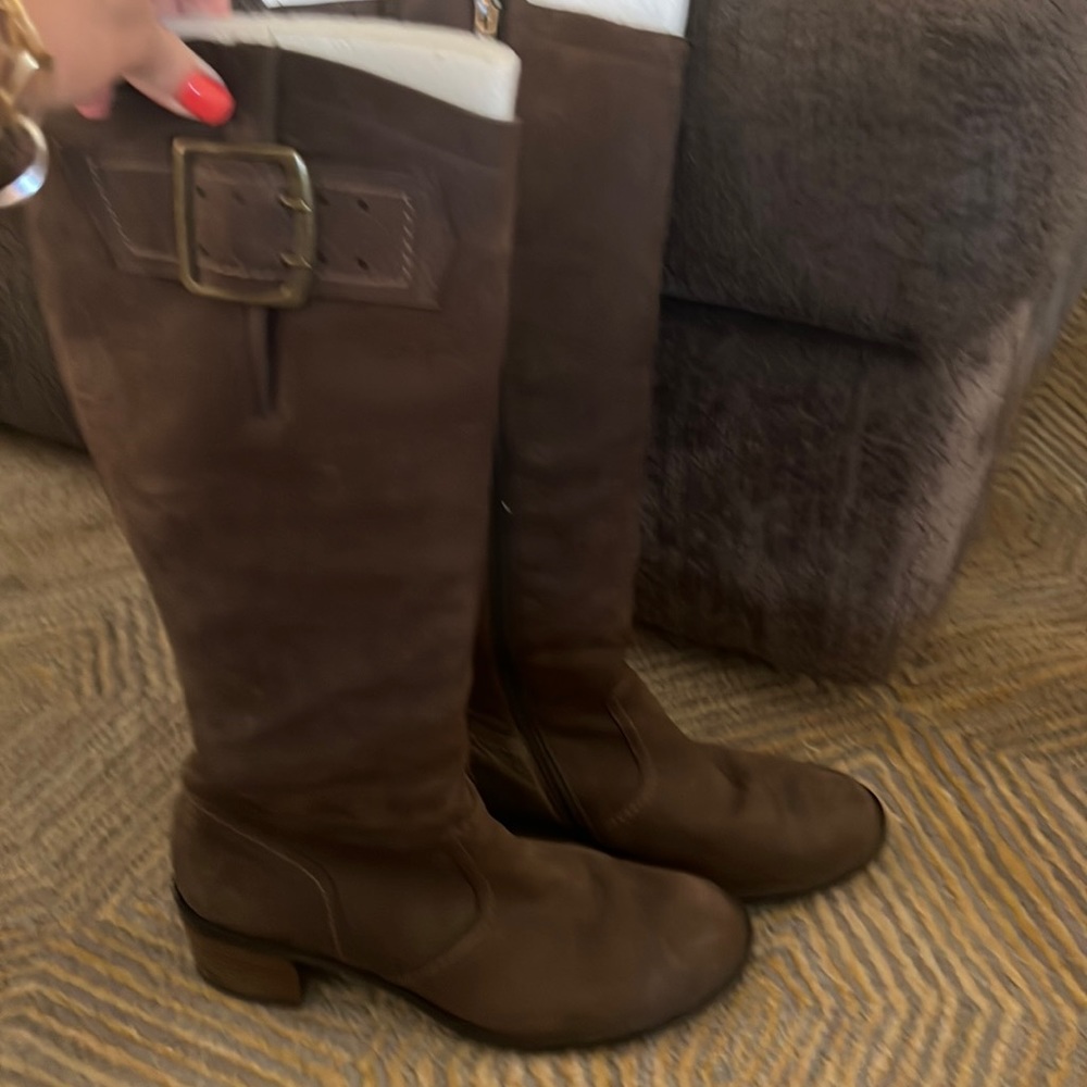 Paul Green “optimist” tall leather brown nubuck boots! 10M/7.5(UK) EUC